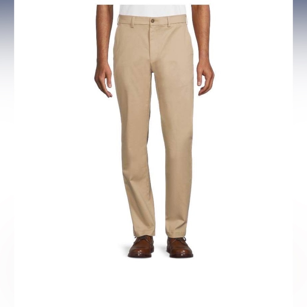 George Men's Premium Straight Fit Khaki Pants 44 X 30 Comfort Waist NWT